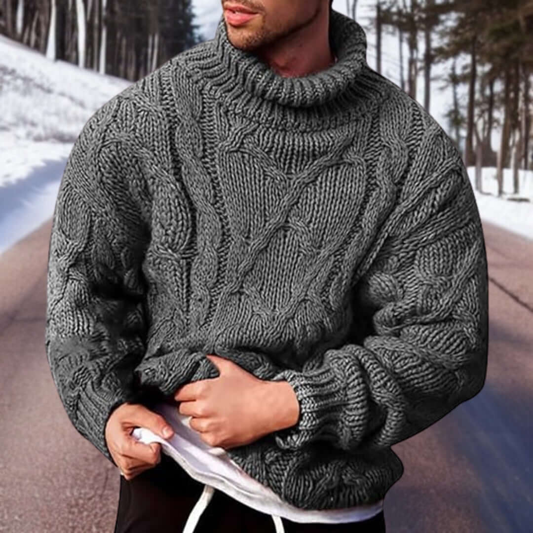 Herren Rollkragenpullover Chunky Strickpullover - Eveloria
