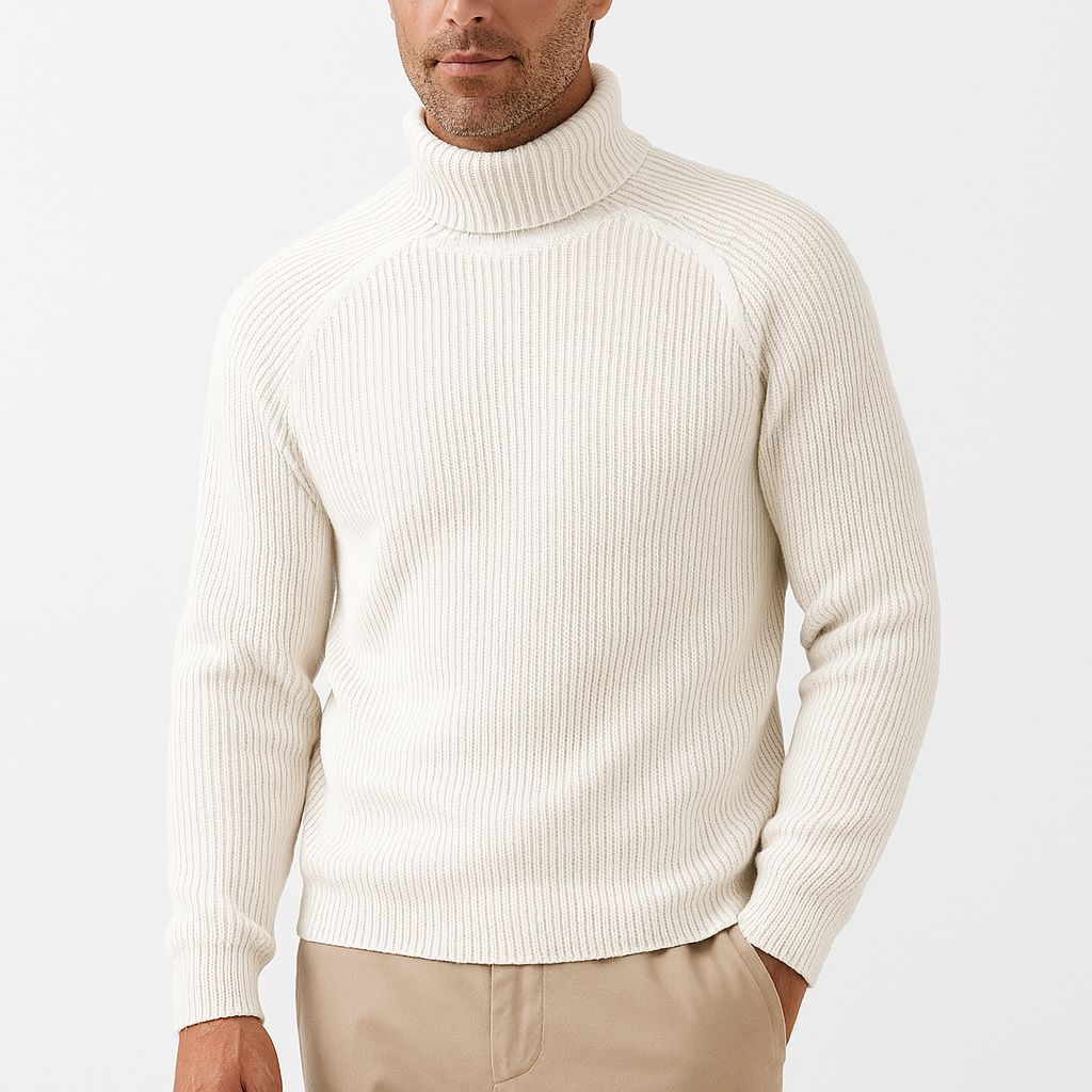Herren Rollkragenpullover Rippenstrick - Eveloria