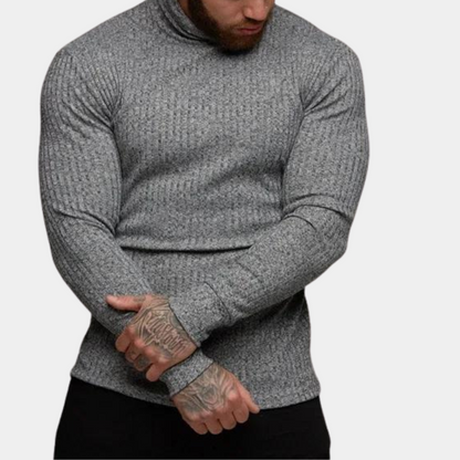 Herren Slim Fit Rollkragenpullover Langarm - Eveloria