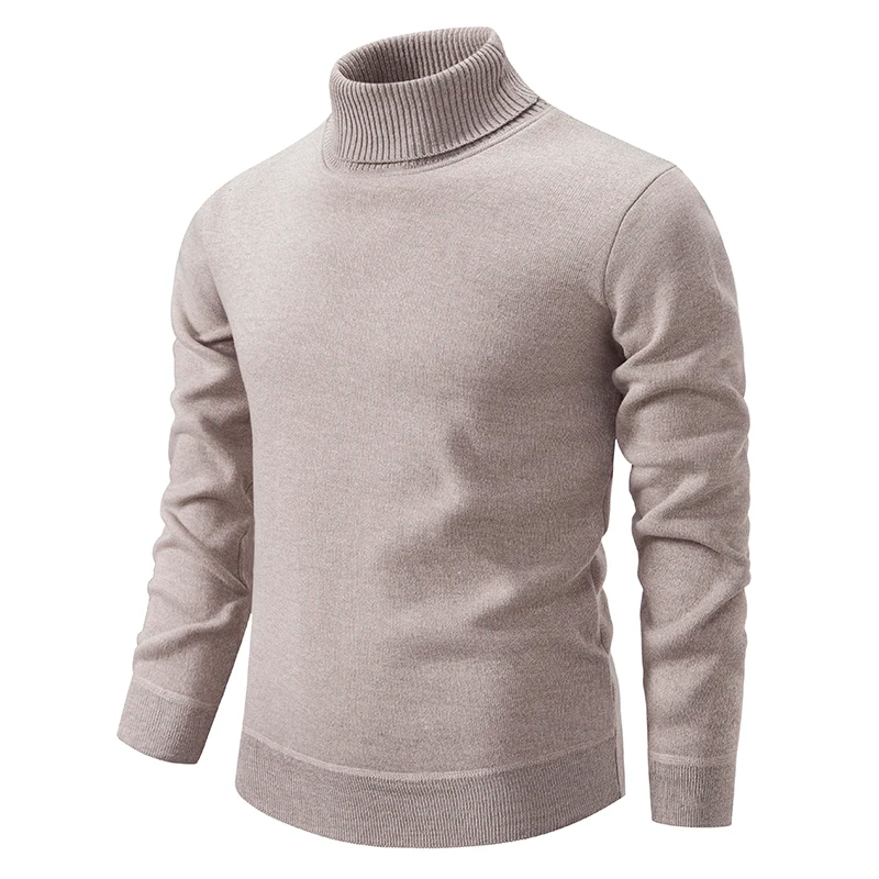 Herren Rollkragenpullover Mercerisiertes Merinowolle Schwarz - Eveloria