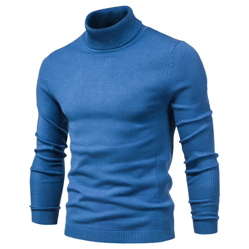 Herren Rollkragenpullover Schmalgeschnitten Hochwertiger Strick - Eveloria