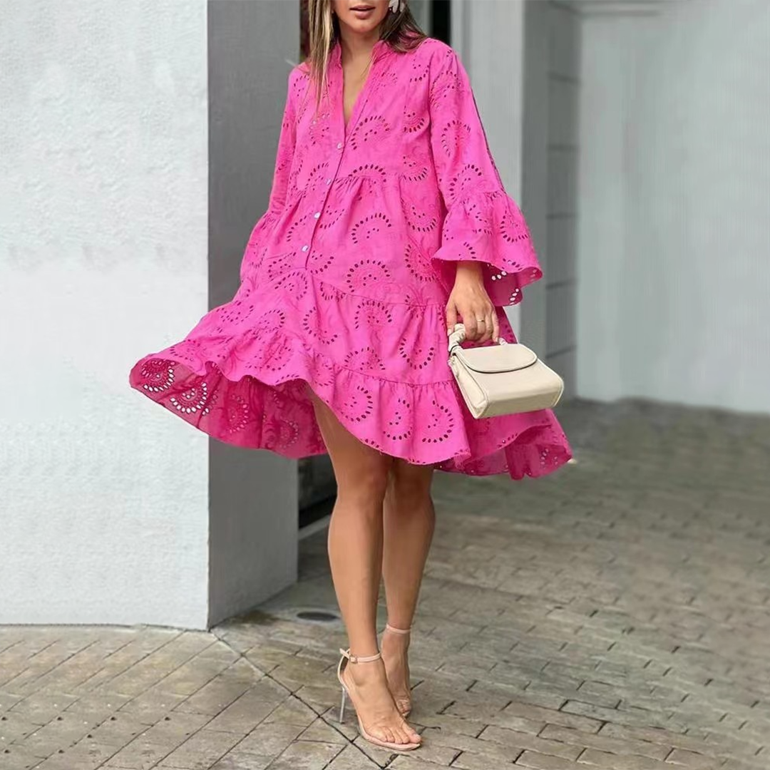 Eveloria Damen Sommerkleid Leicht Baumwolle Pastell