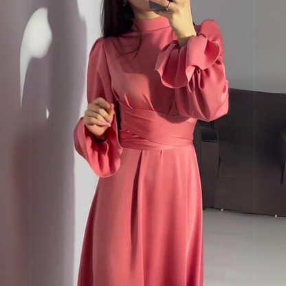 Eveloria Damen Seidenkleid Langärmlig Weich