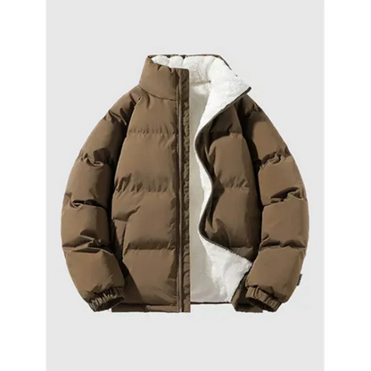 Herren Winterjacke Stehkragen Fleece Gepolstert