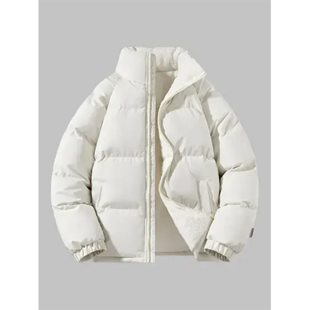 Herren Winterjacke Stehkragen Fleece Gepolstert