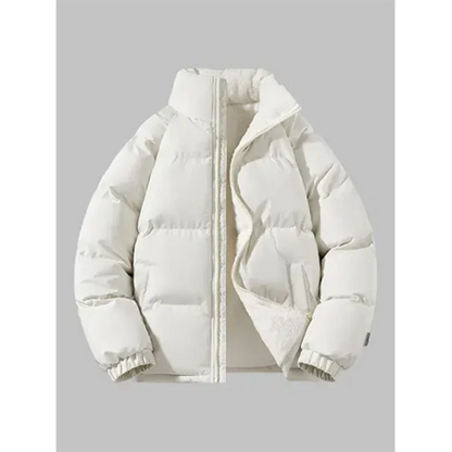Herren Winterjacke Stehkragen Fleece Gepolstert