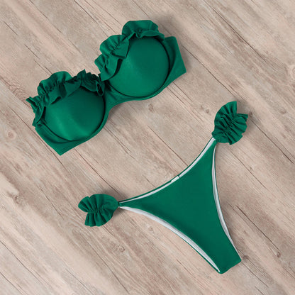 Damen Push-Up Bikiniset Rüschen