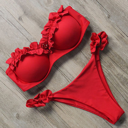 Damen Push-Up Bikiniset Rüschen