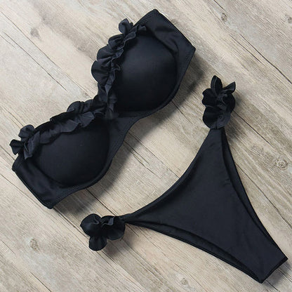Damen Push-Up Bikiniset Rüschen