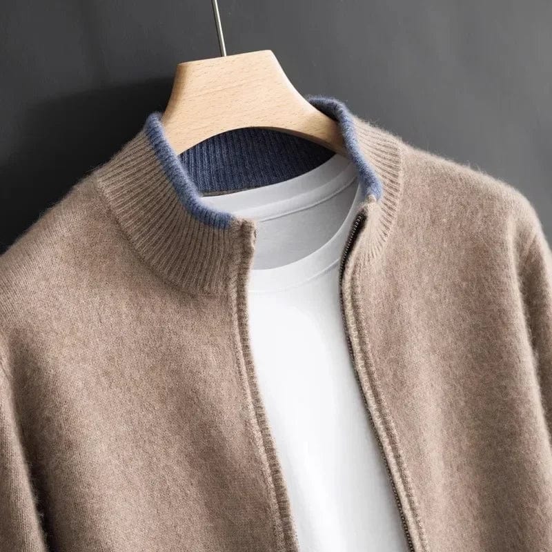 Eveloria Herren Strickjacke Reißverschluss Bequem Anthrazit - Eveloria