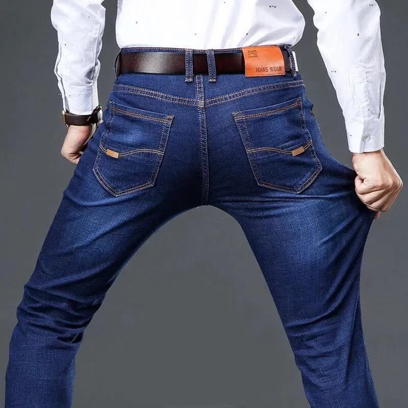 Herren Jeans Klassisch Regular-Fit Blau