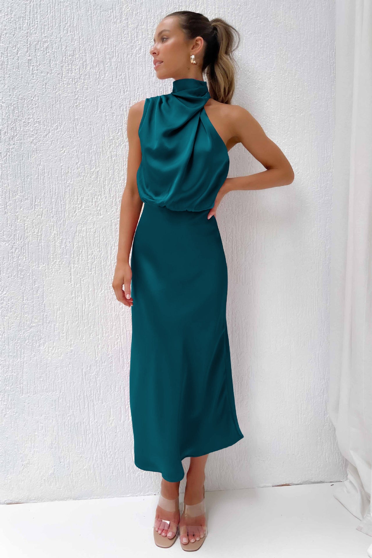 Damen Abendkleid Neckholder Schick