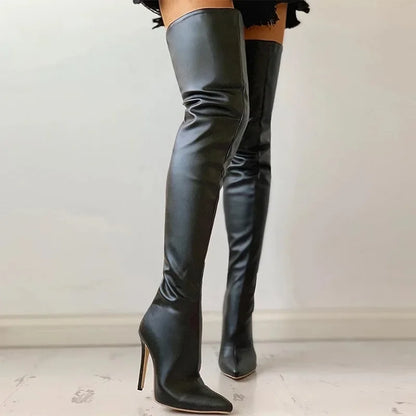 Eveloria Damen Kniehohe Absatzstiefel