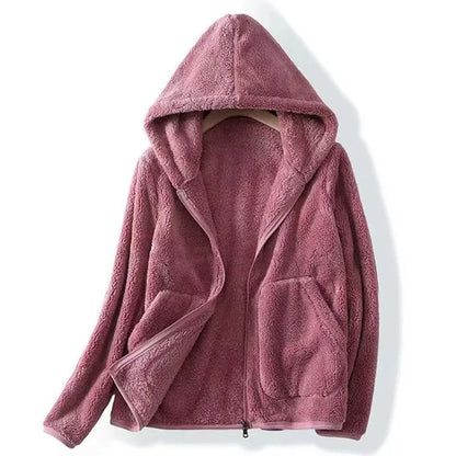 Damen Winterjacke Kapuzenjacke Reißverschluss Kuschelig