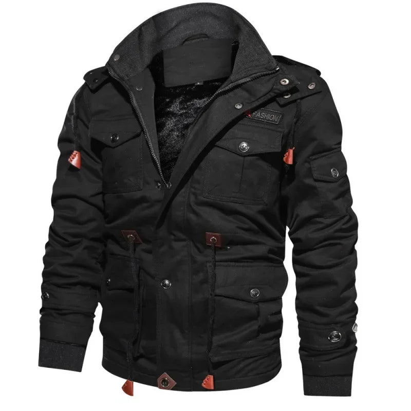 Eveloria Herren Militärjacke Mehrfachtaschen