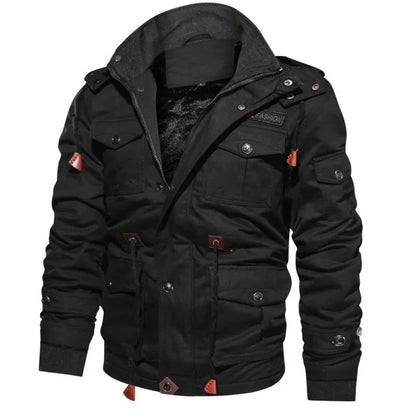 Eveloria Herren Militärjacke Mehrfachtaschen