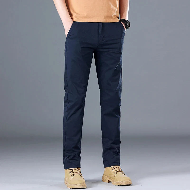 Herren Baumwollhose Slim Fit Schwarz - Eveloria