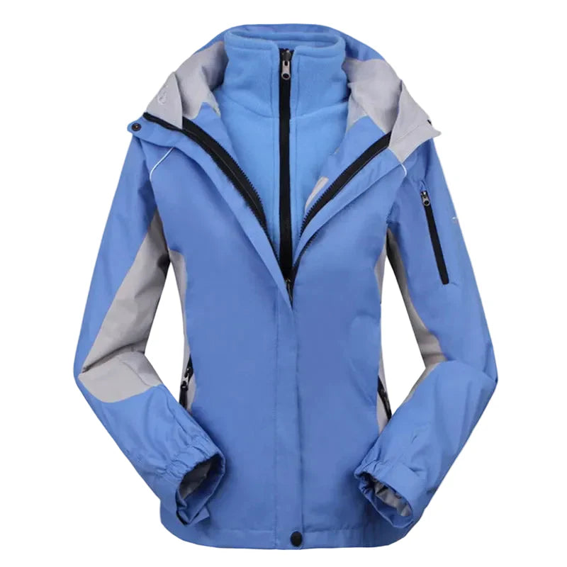 Damen Outdoor Jacke Wasserdicht Windbreaker Schwarz - Eveloria
