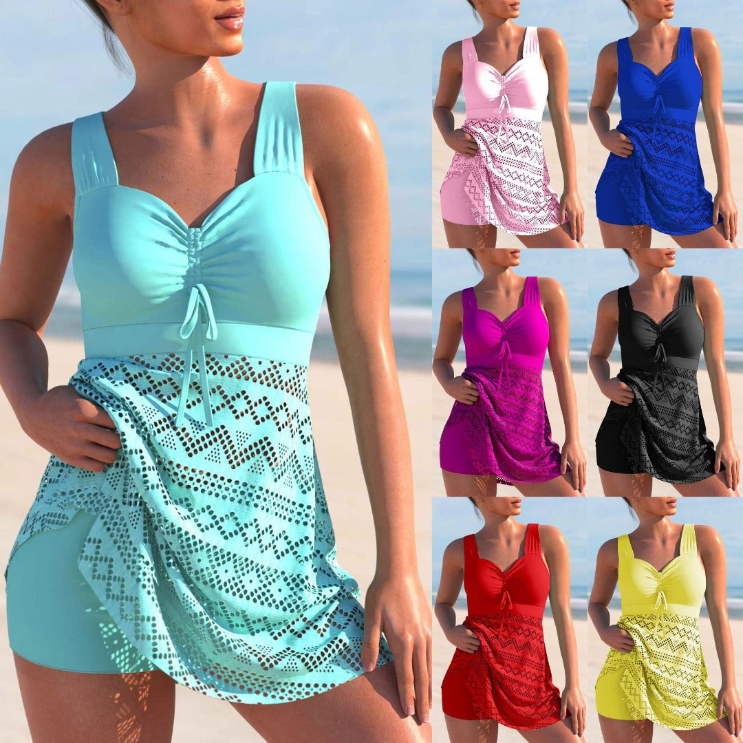 Damen Tankini-Set Badeanzug Komfort Schwarz - Eveloria