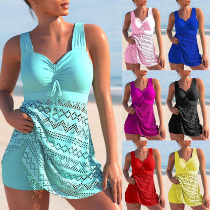 Damen Tankini-Set Badeanzug Komfort Schwarz - Eveloria