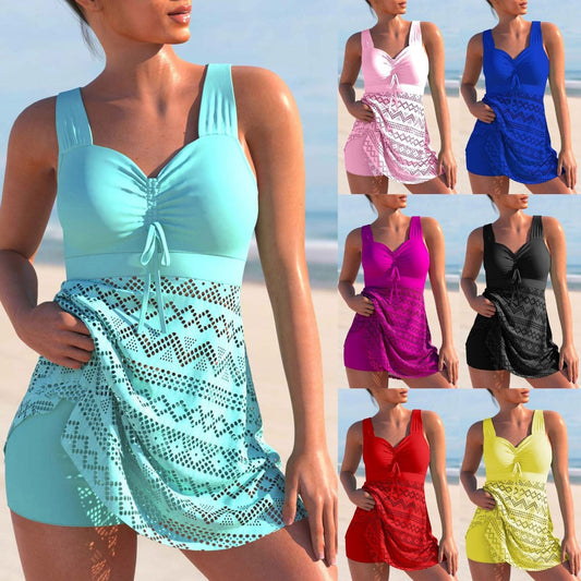 Damen Tankini-Set Badeanzug Komfort Schwarz - Eveloria