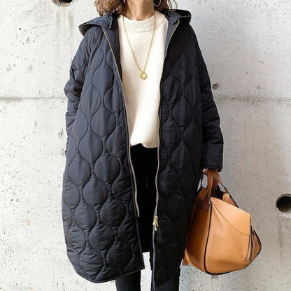 Eveloria Damen Grid Hooded Mantel