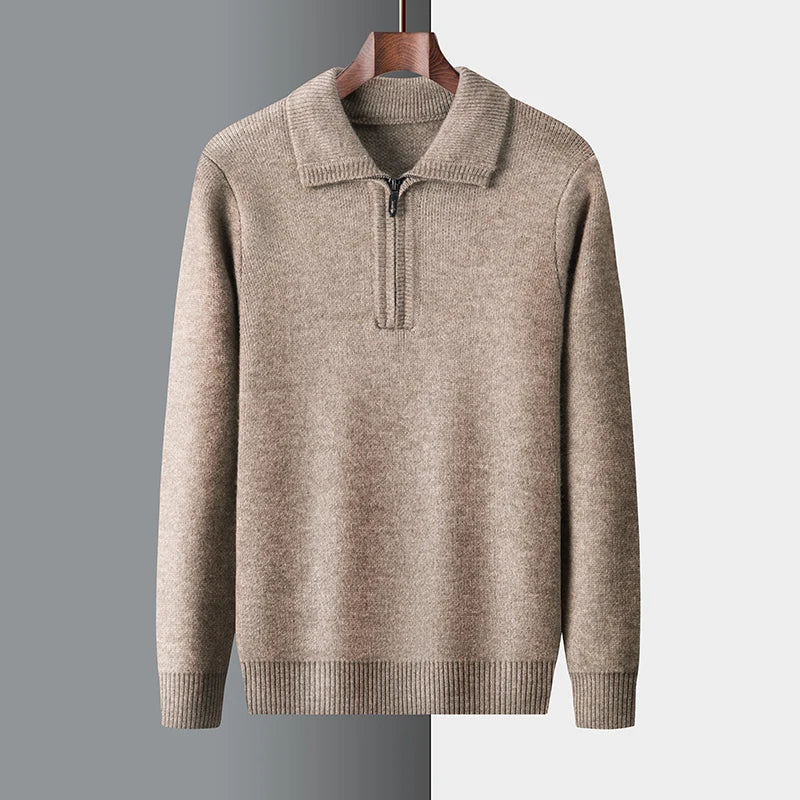 Herren Winter-Strickpullover Half-Zip