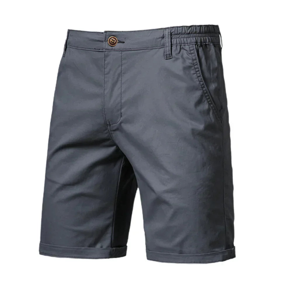 Herren Chino-Shorts Freizeit mit Knopfleiste Beige