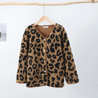 Damen Strickjacke Leopardenmuster