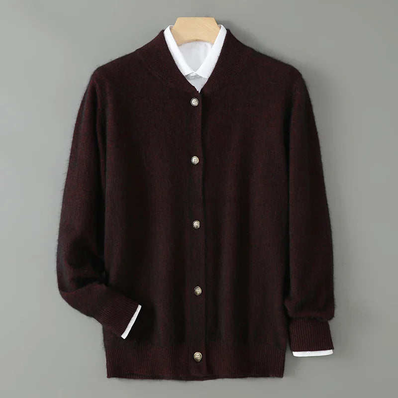 Damen Weiche Strickjacke Mit Knöpfen Vorne