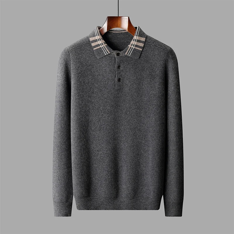 Herren Klassischer Strick-Polopullover Winter - Eveloria