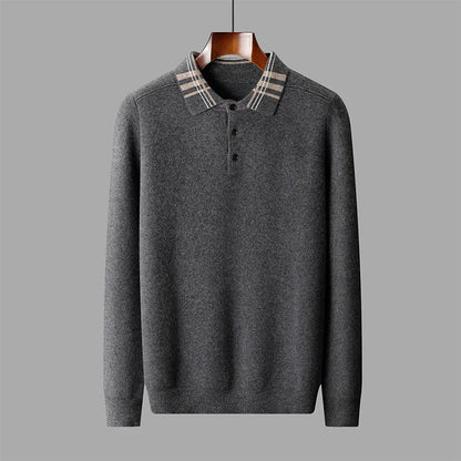 Herren Klassischer Strick-Polopullover Winter - Eveloria