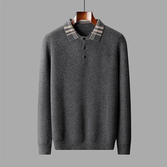 Herren Klassischer Strick-Polopullover Winter - Eveloria