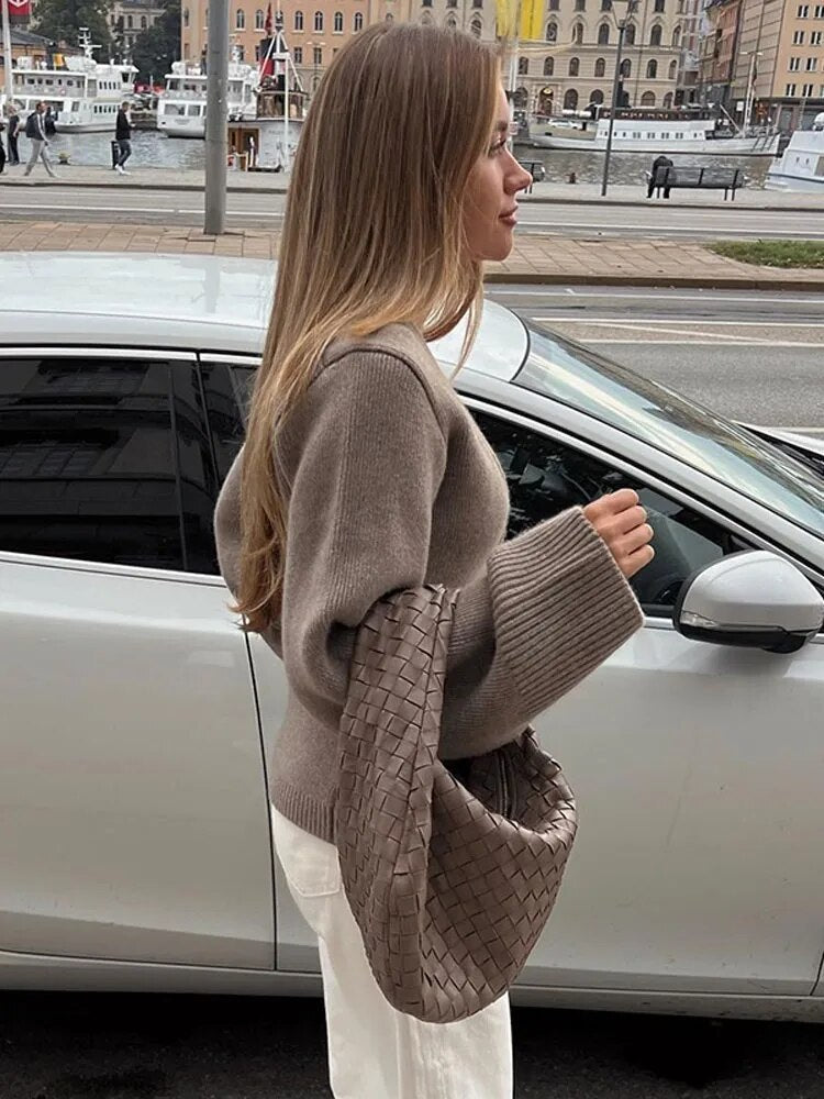 Damen Strickjacke Stilvoll Langärmlig