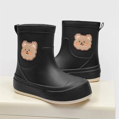 Eveloria Damen Gummistiefel Wasserdicht Knöchellang Bärenmuster