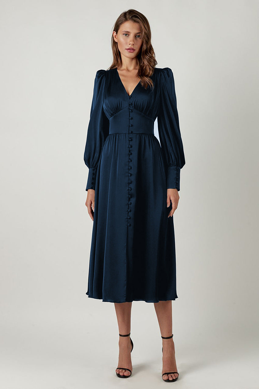 Eveloria Damen Satinkleid Sommer Elegantes Design