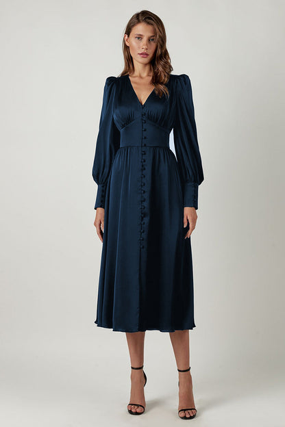 Eveloria Damen Satinkleid Sommer Elegantes Design