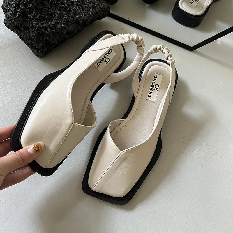 Damen Slingback Ballerina Heels Minimalistisch