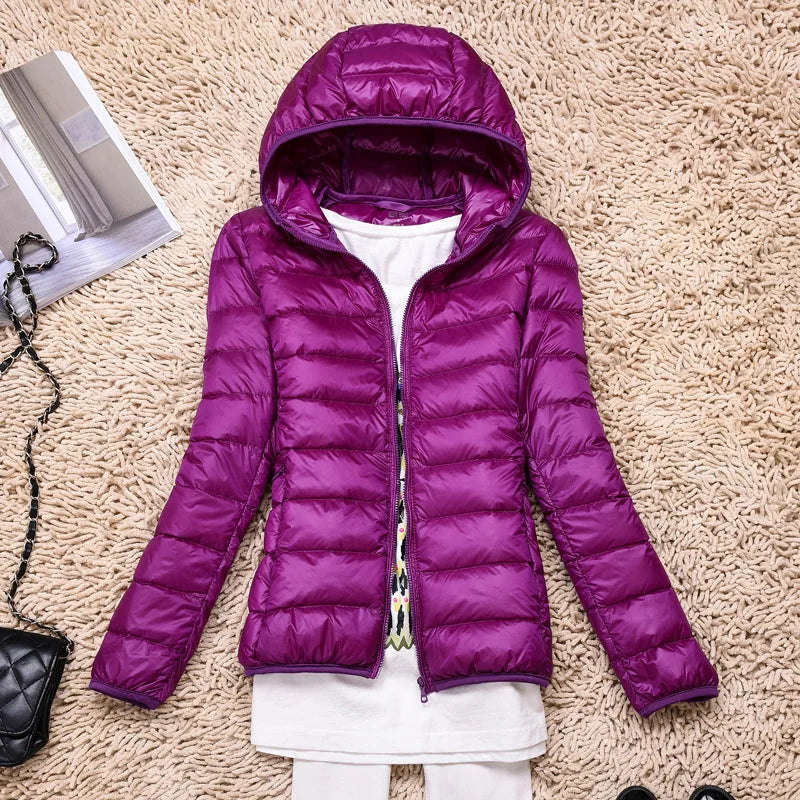 Eveloria Damen Daunenjacke Ultraleicht Mit Kapuze