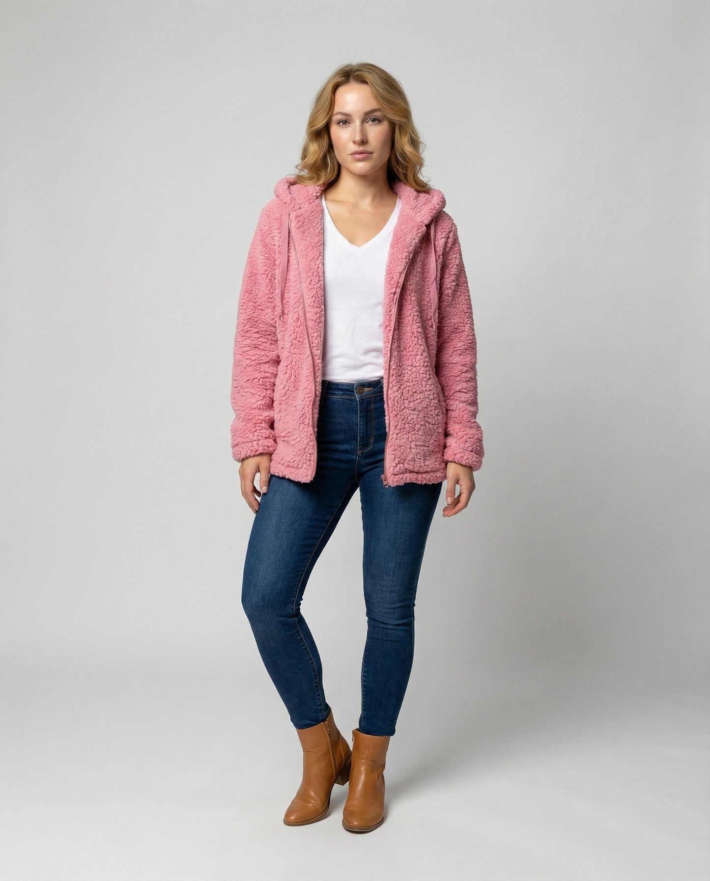 Damen Teddy Fleece Jacke