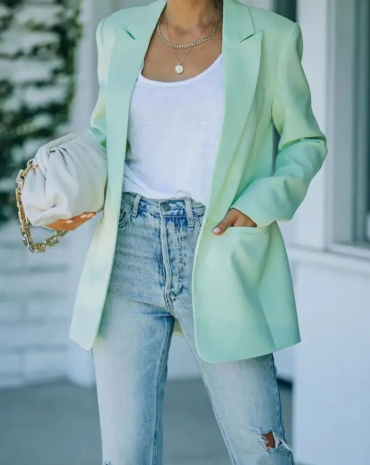 Eveloria Damen Blazer Büro Schwarz - Eveloria