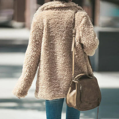 Eveloria Damen Fleece Mantel Warm