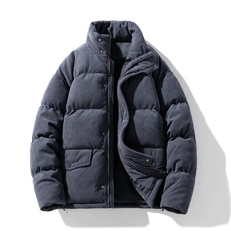 Eveloria Herren Winter-Cord-Steppjacke