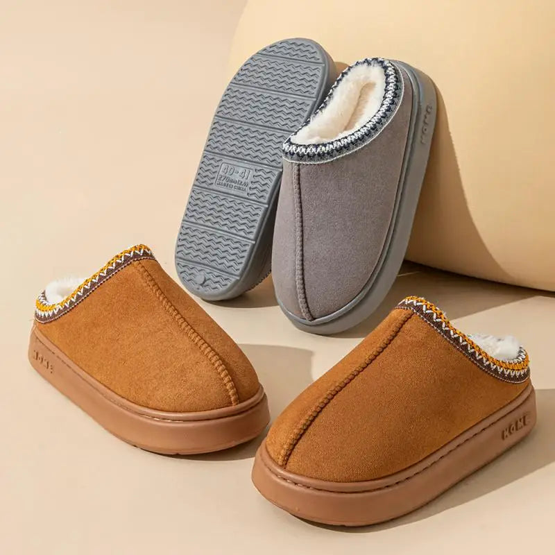 Damen Winter Hausschuhe Mules Weiches Futter Anti-Rutsch Sohle