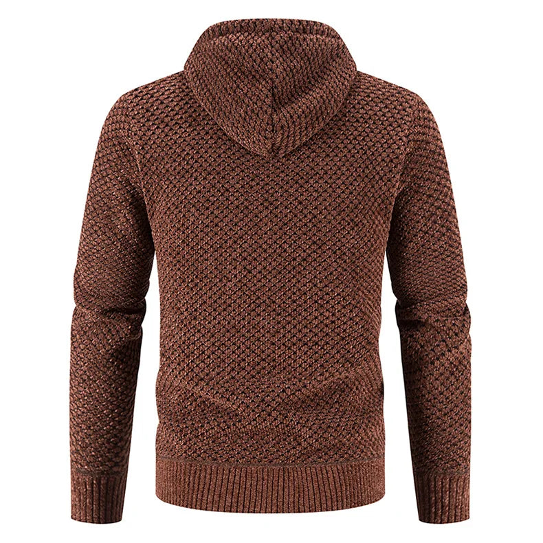 Herren Strickjacke mit Kapuze Reißverschluss
