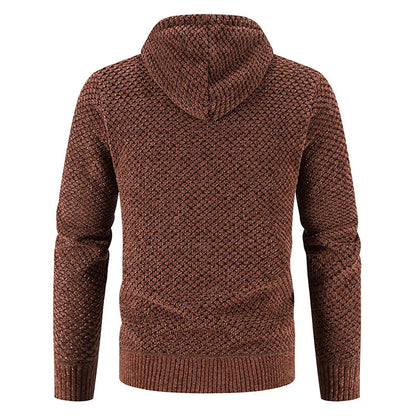 Herren Strickjacke mit Kapuze Reißverschluss