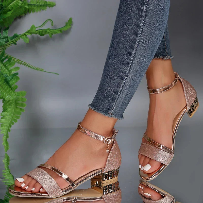 Eveloria Damen Sandalen Stilvoll Leder Braun