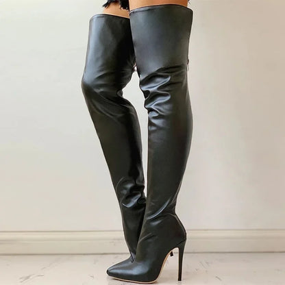 Eveloria Damen Kniehohe Absatzstiefel