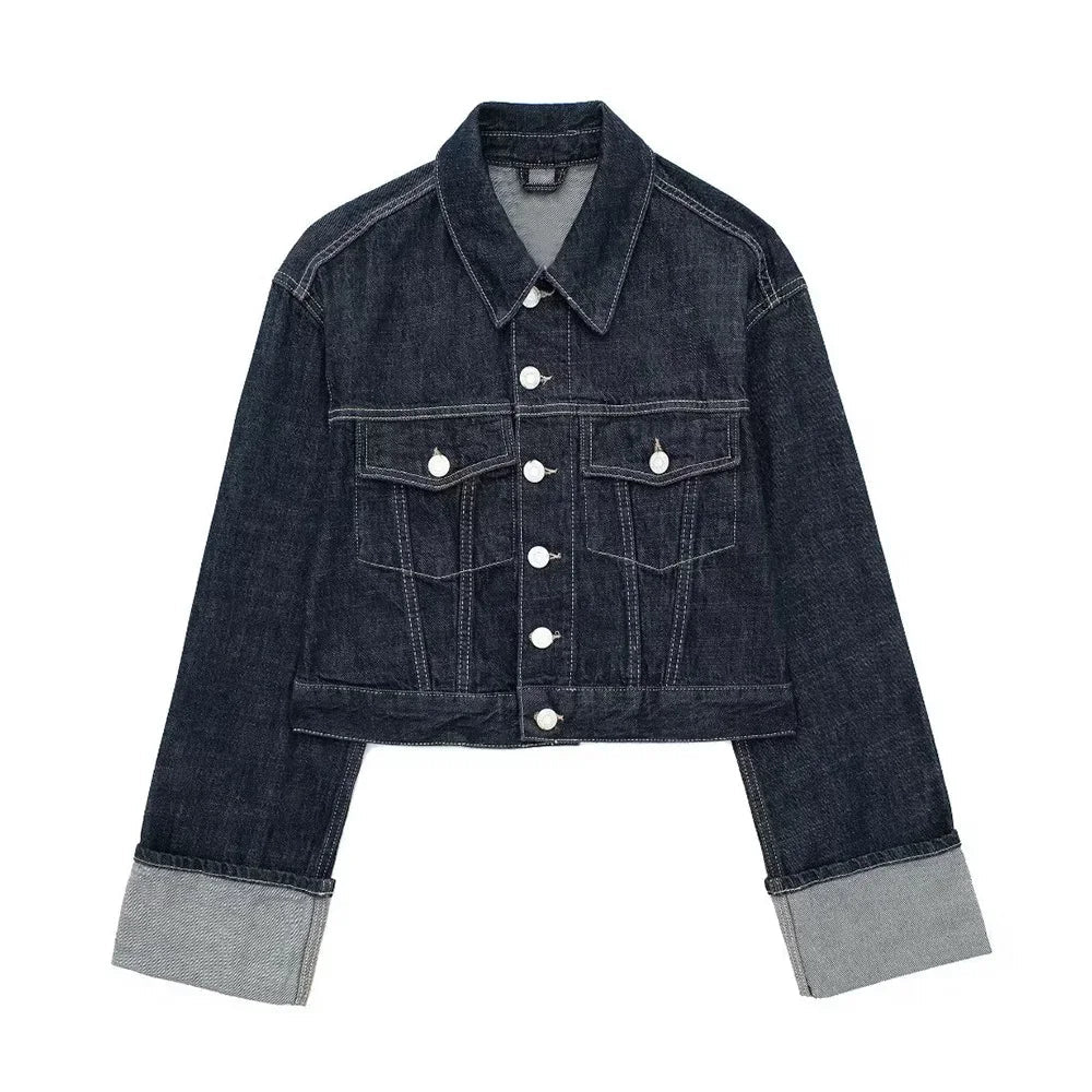 Eveloria Damen Denim-Jacke Blau