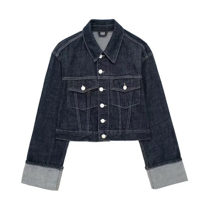Eveloria Damen Denim-Jacke Blau